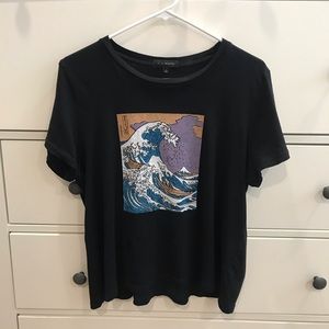 Pacsun black Great Wave tshirt